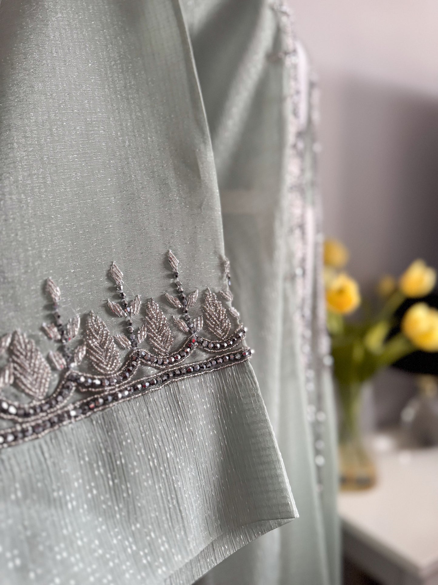 Open Front Abaya with Stone Work – Grace in Every Step