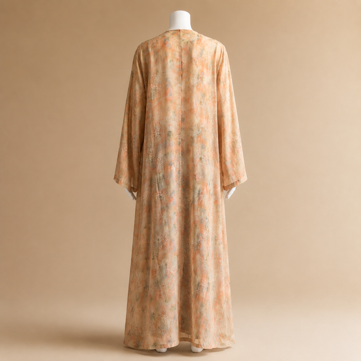 Floral Embroidered Chiffon Open Abaya (outer layer only)