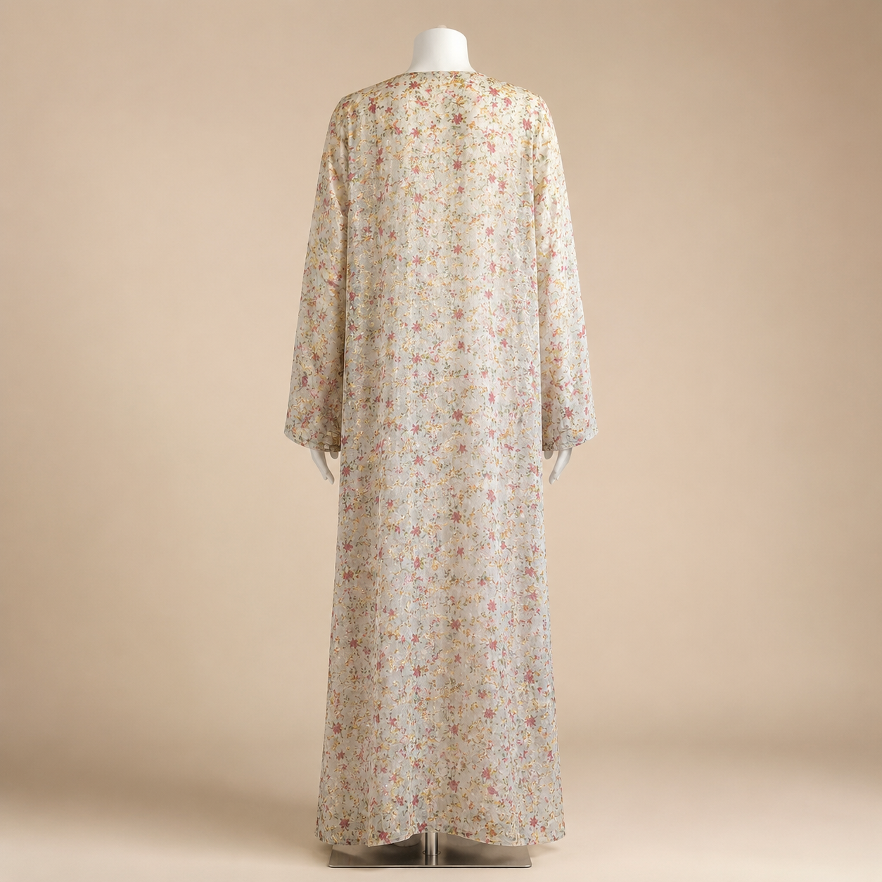 Floral Embroidered Chiffon Open Abaya (outer layer only)