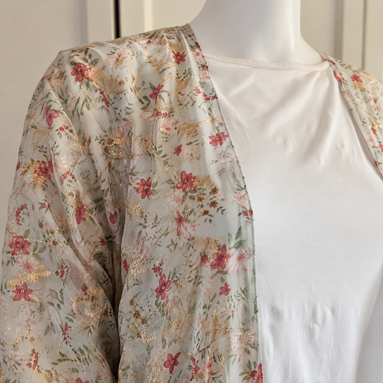 Floral Embroidered Chiffon Open Abaya (outer layer only)