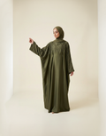 Olive Green Embellished Kaftan Abaya