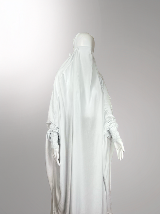 One Piece Breathable Full Coverage Jilbab (with Niqab) for Hajj, Umrah, and Everyday
