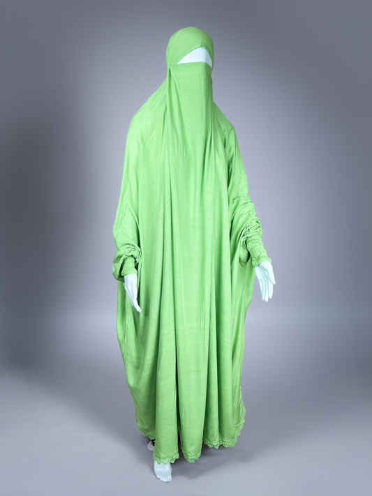 One Piece Breathable Full Coverage Jilbab (with Niqab) for Hajj, Umrah, and Everyday