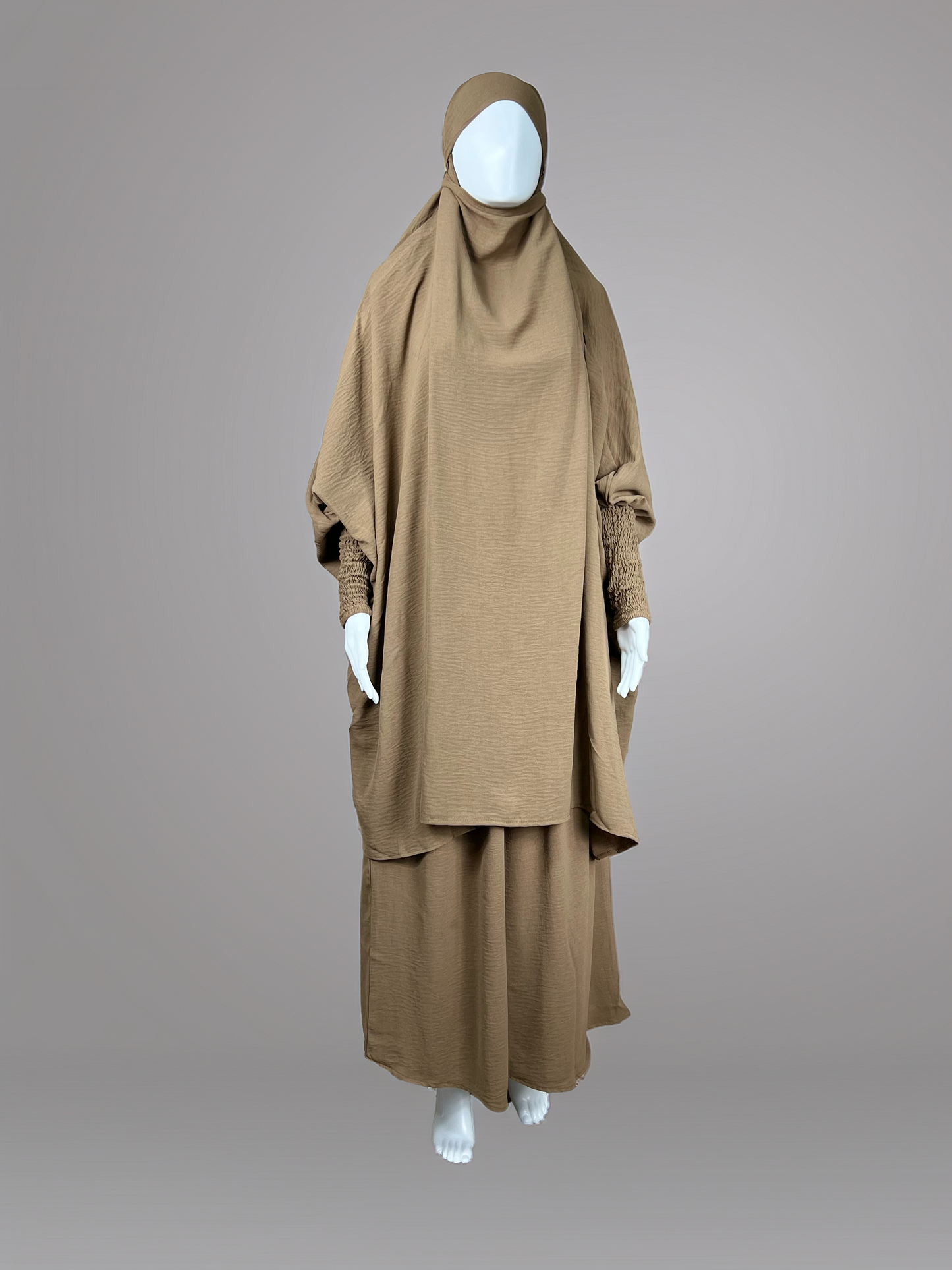 Elegant Two-Piece Crepe Jilbab – Versatile & Modest