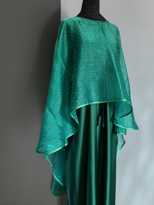 Luxury Cape Abaya- Green