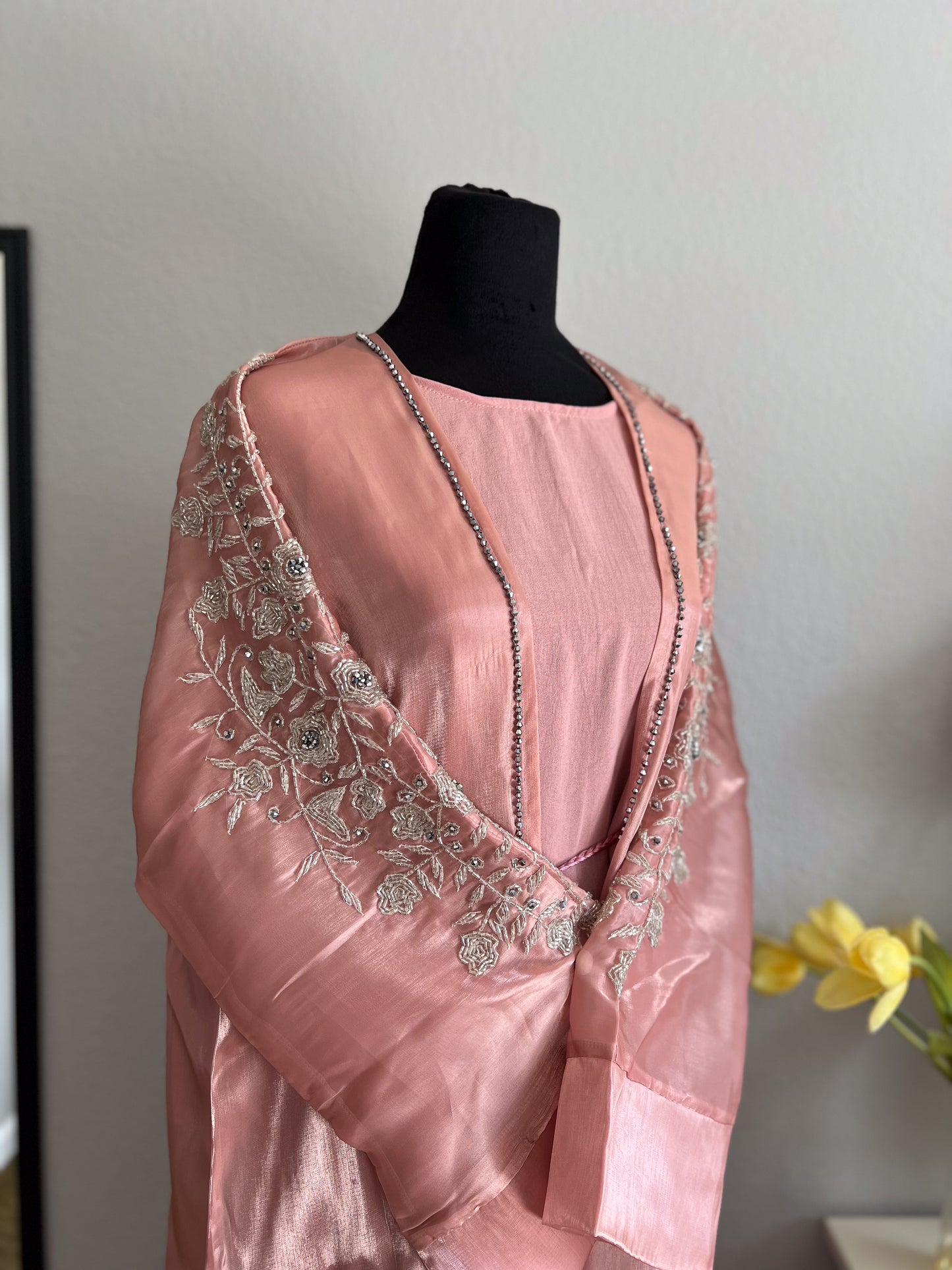 Luxurious Open Front Abaya with Heavy Stone Work – A Symphony of Elegance