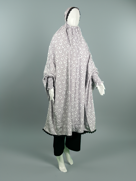 One-Piece Silk Khimar – Breathable, Full-Coverage & Adjustable for Hajj, Umrah & Daily Wear