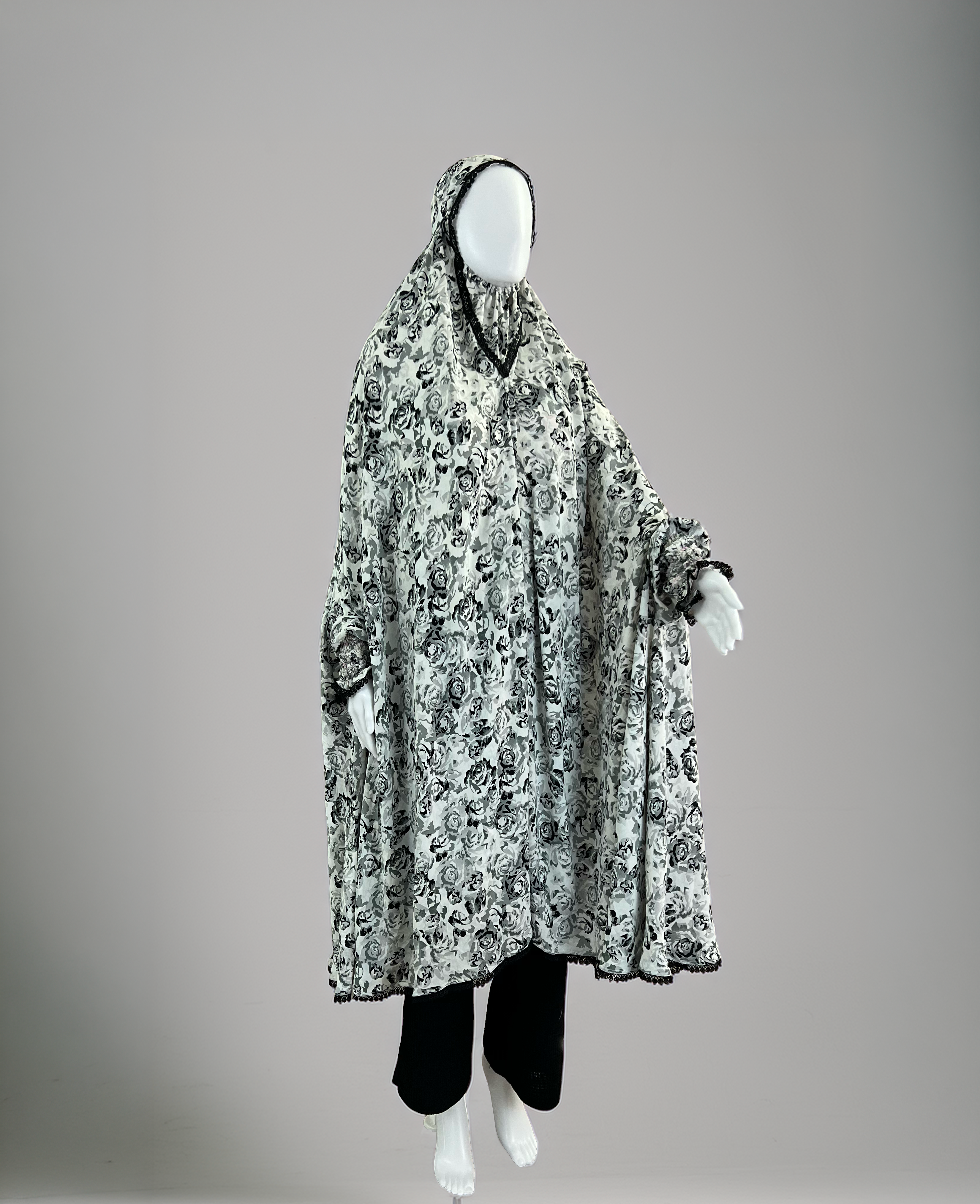 Floral Cotton-Silk Prayer Khimar