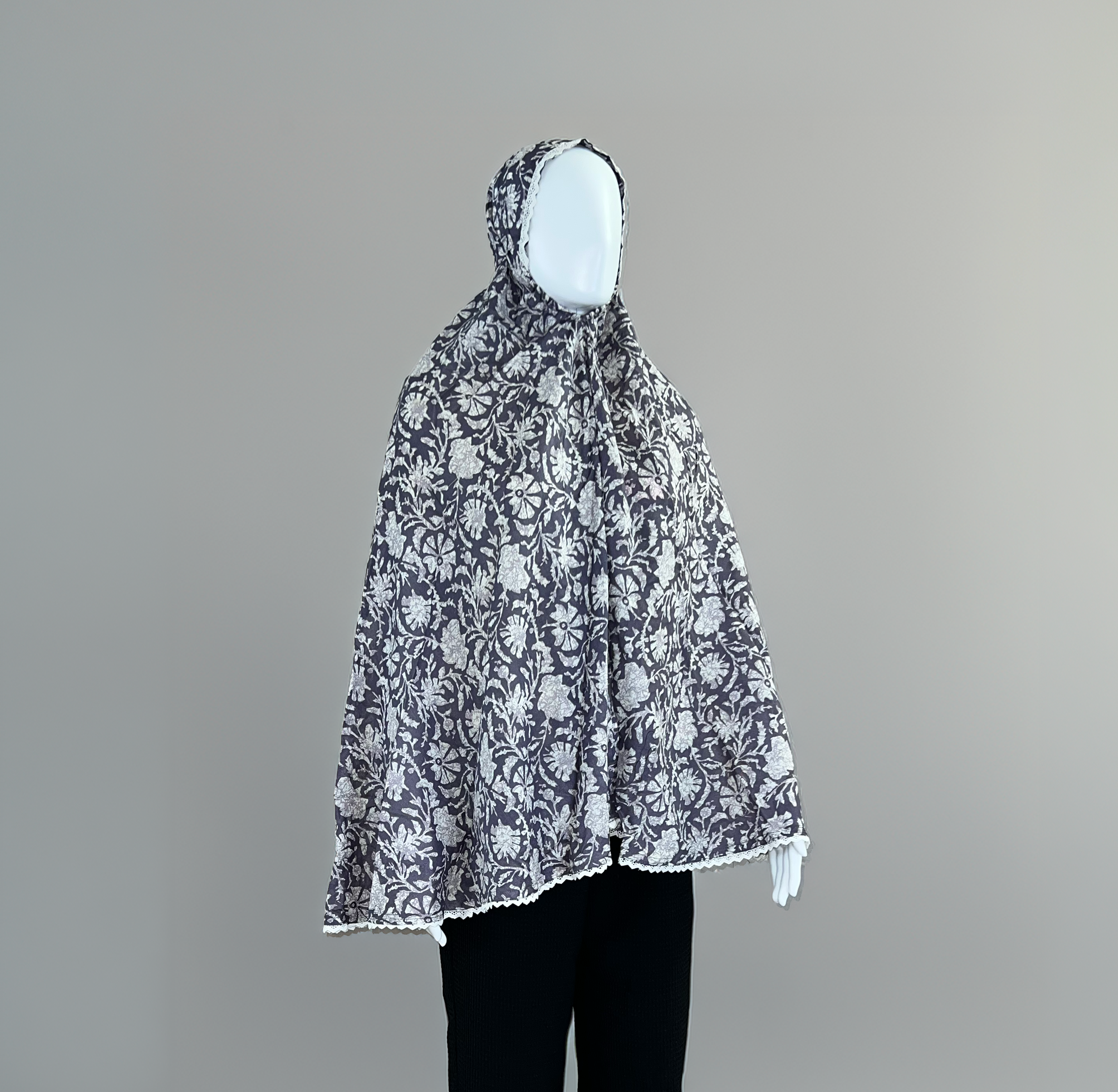 Floral Cotton Khimar – No-Sleeve Prayer Cover