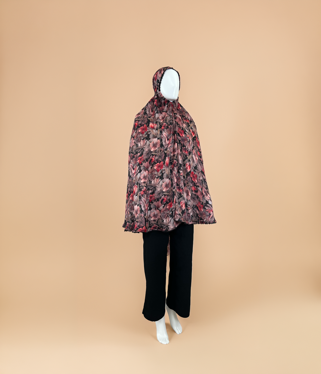 Floral Cotton Khimar – No-Sleeve Prayer Cover