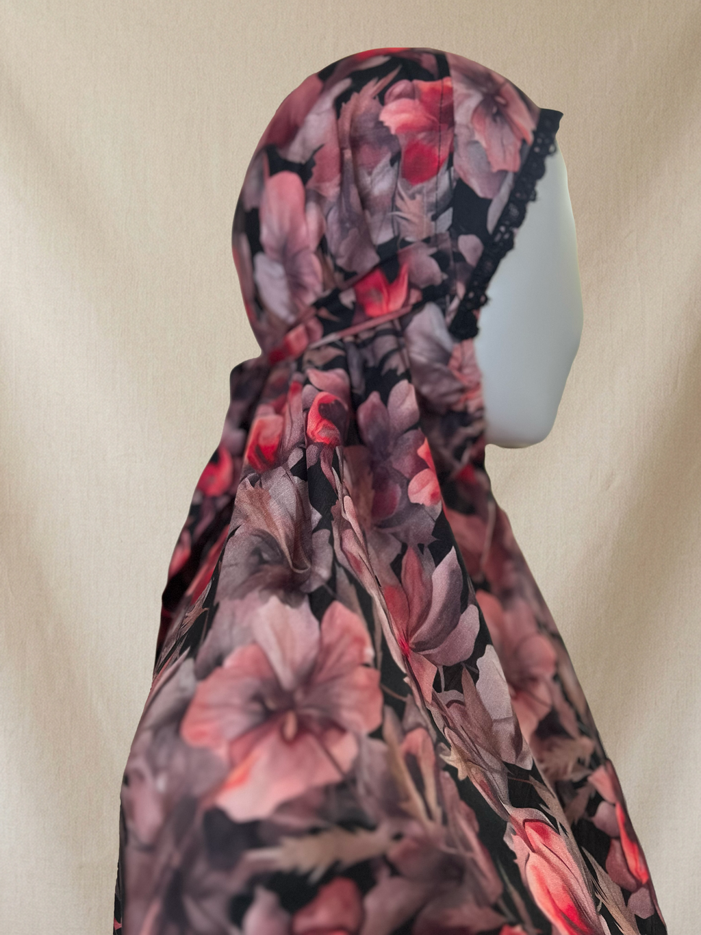 Floral Cotton Khimar – No-Sleeve Prayer Cover