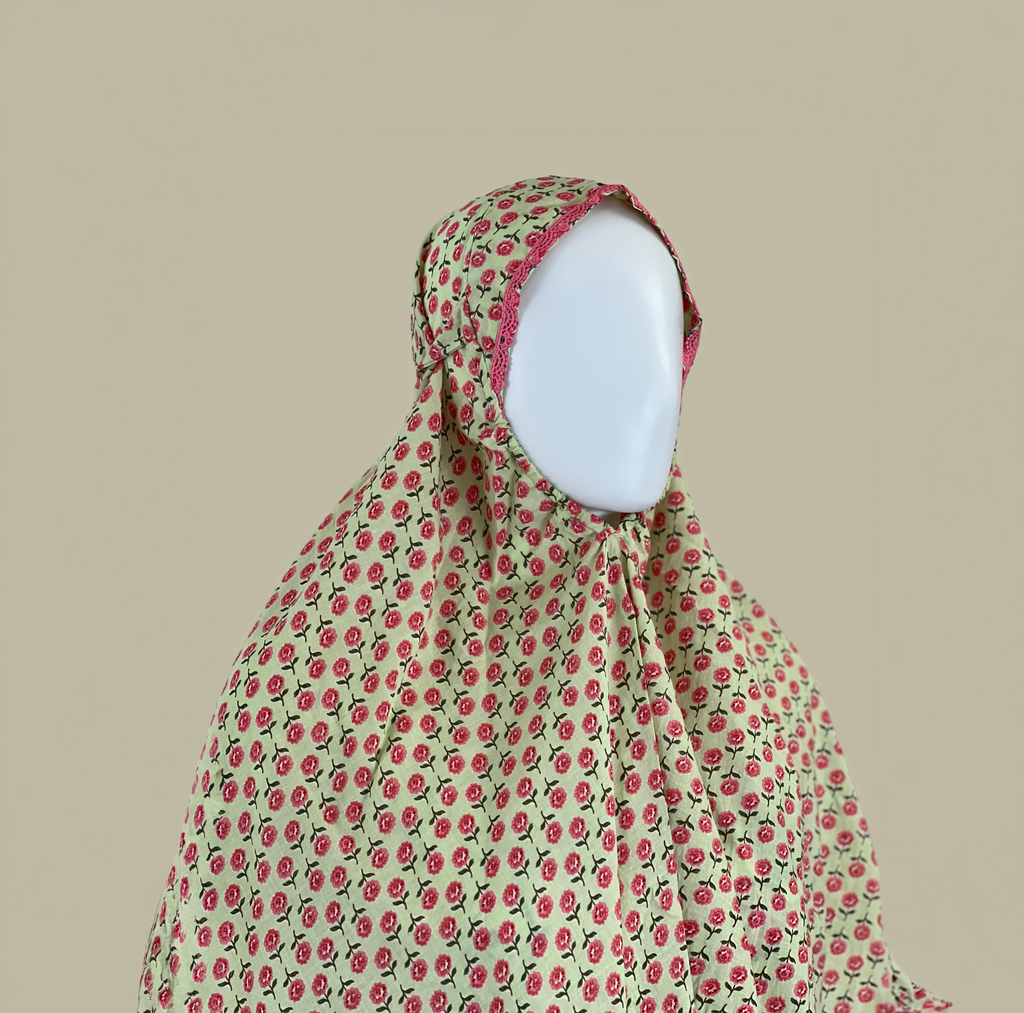 Floral Cotton Khimar – No-Sleeve Prayer Cover