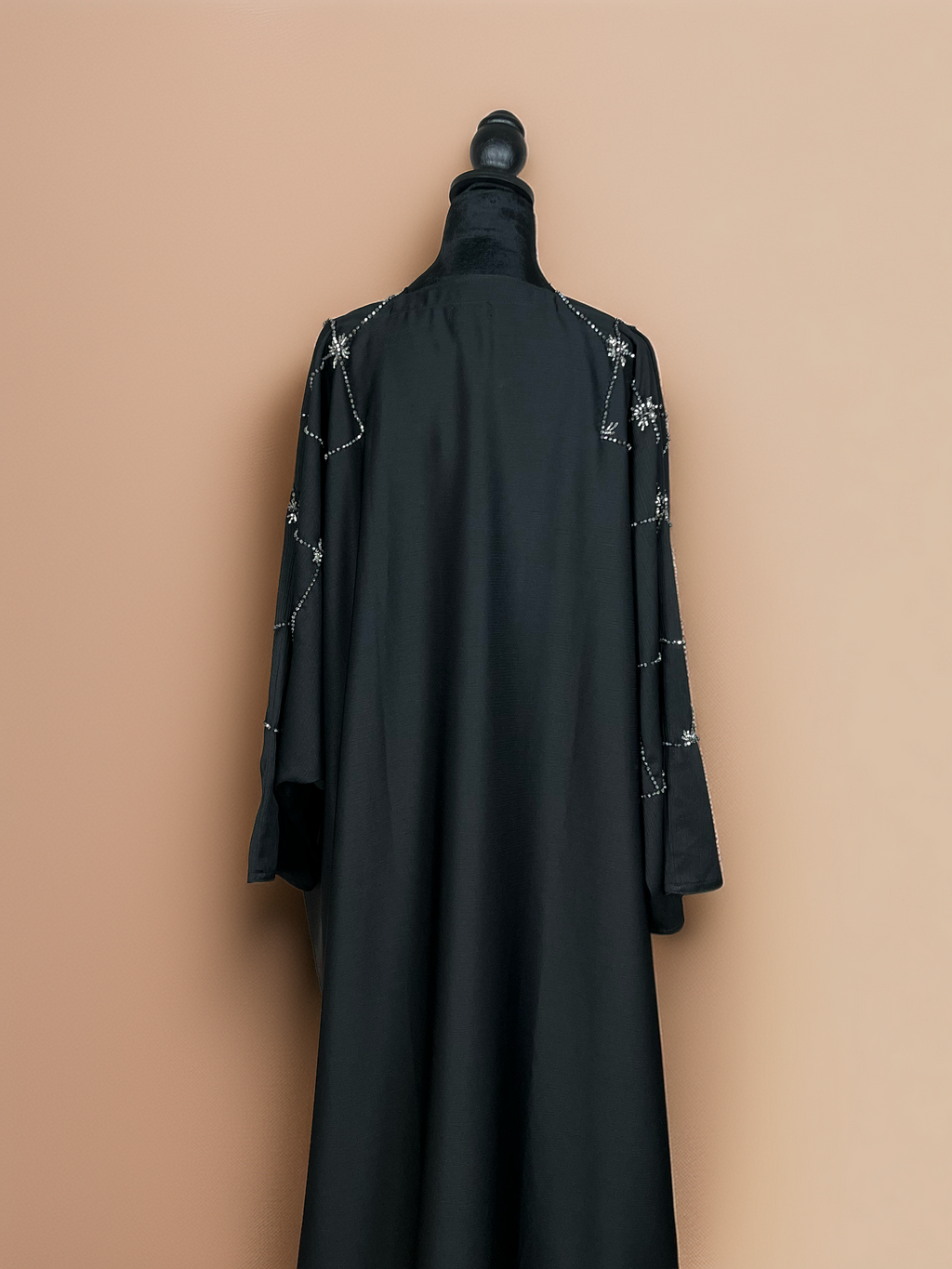 Black Butterfly Abaya with Embroidery