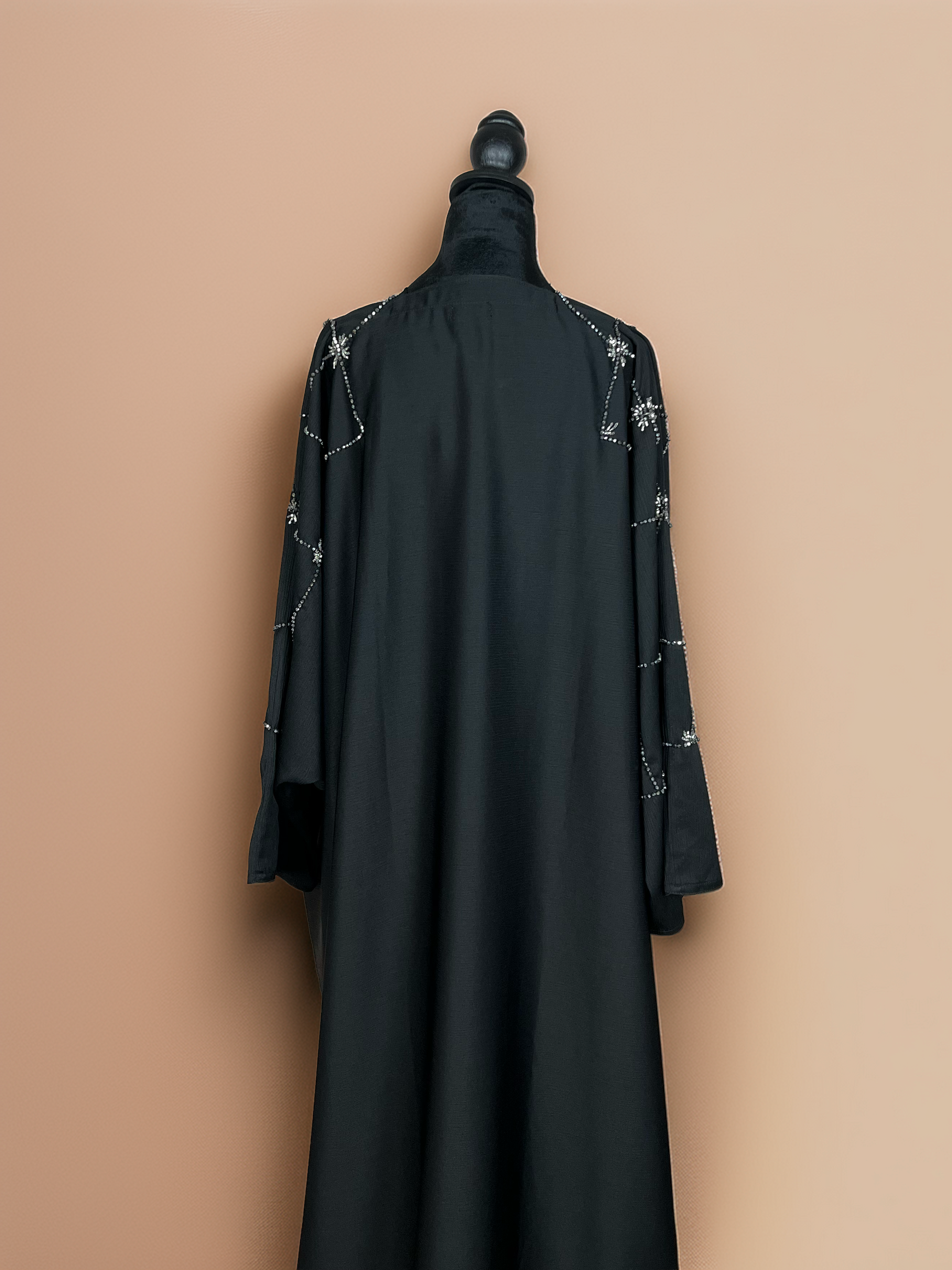Black Butterfly Abaya with Embroidery