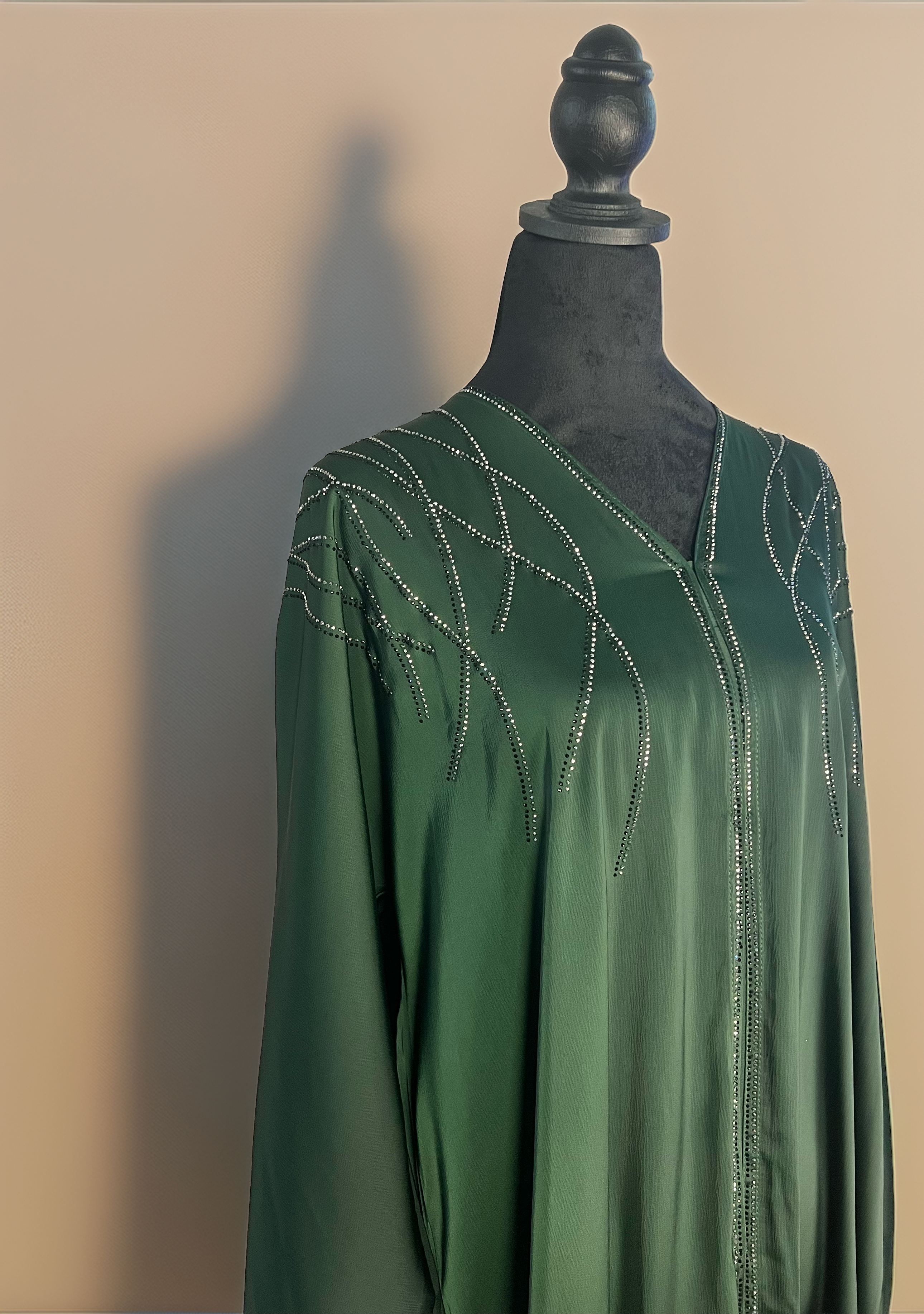 Emerald Embellished Kimono Abaya