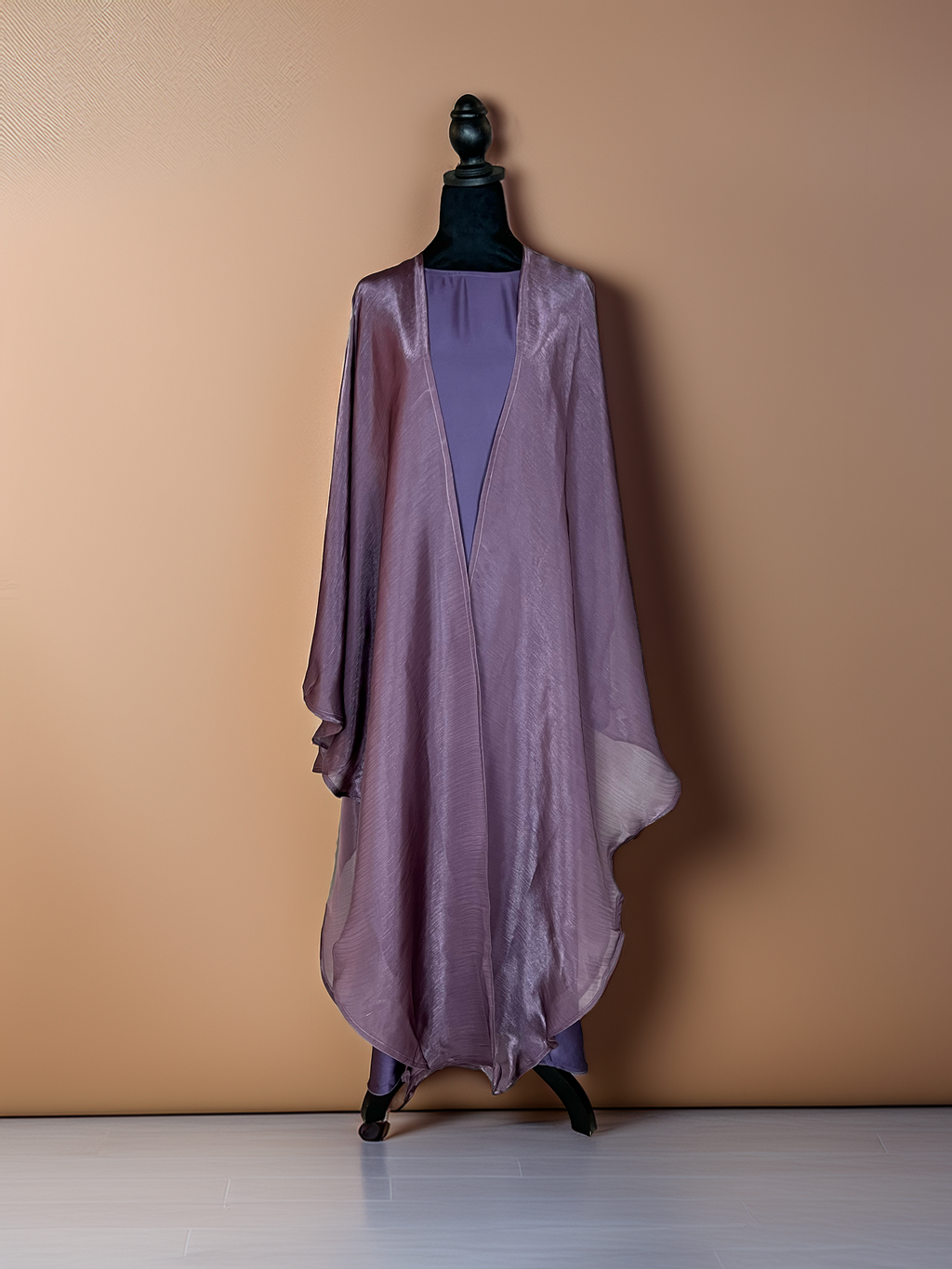 Berry Flowy Butterfly Abaya