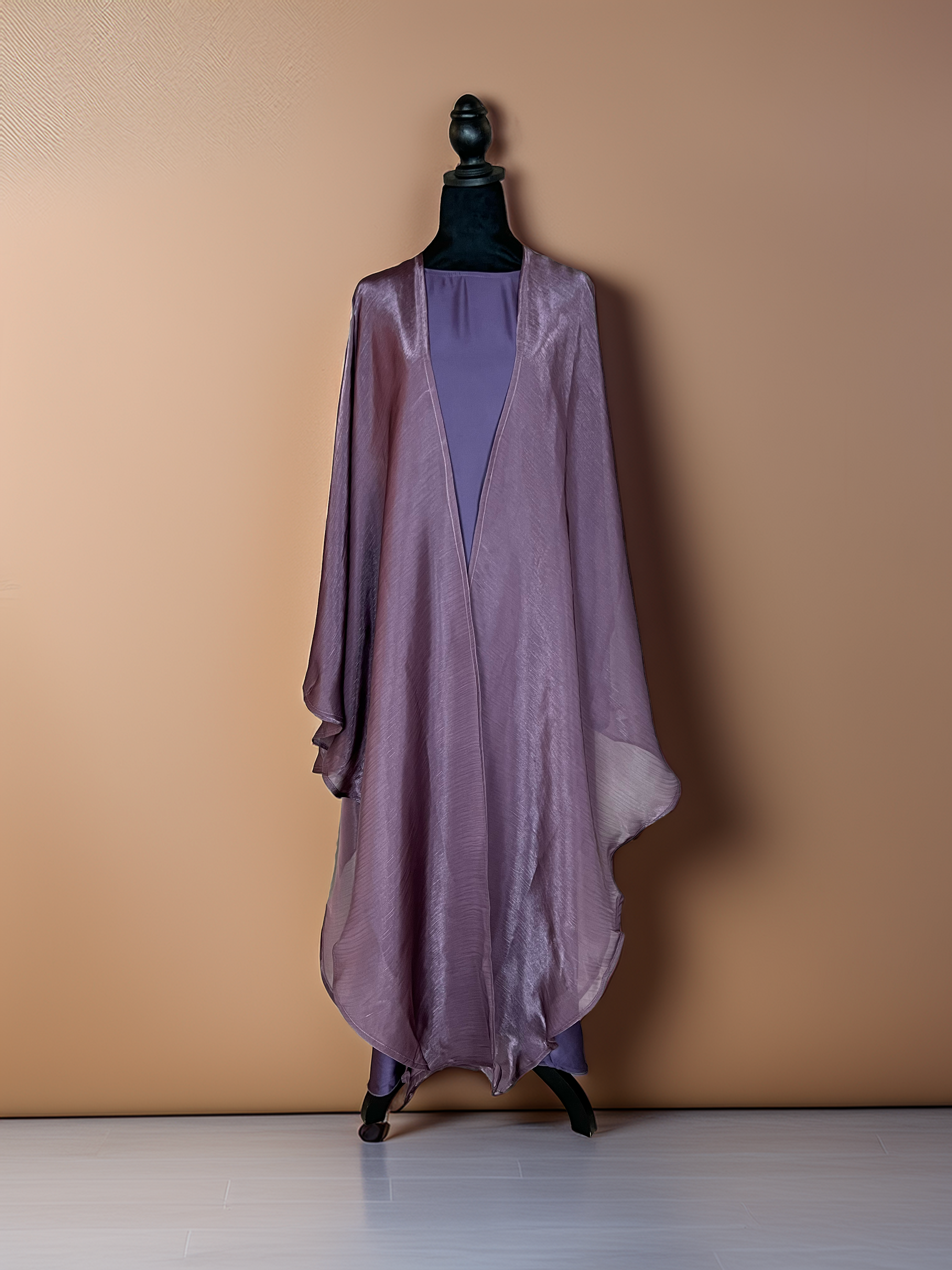 Berry Flowy Butterfly Abaya