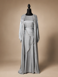 Silver Mist Crystal-Trim Abaya